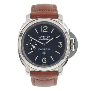 Panerai Luminor Marina Steel Black Dial 44mm Manual Wind Men's Watch PAM01005